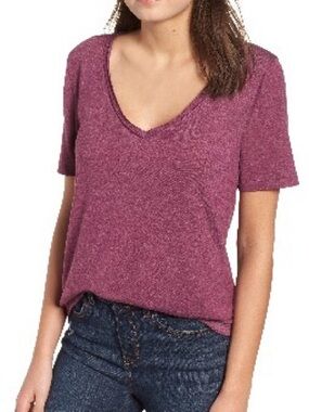bp V-Neck Short Sleeve Tees - White, Light Pink Purple, Mustard, Black